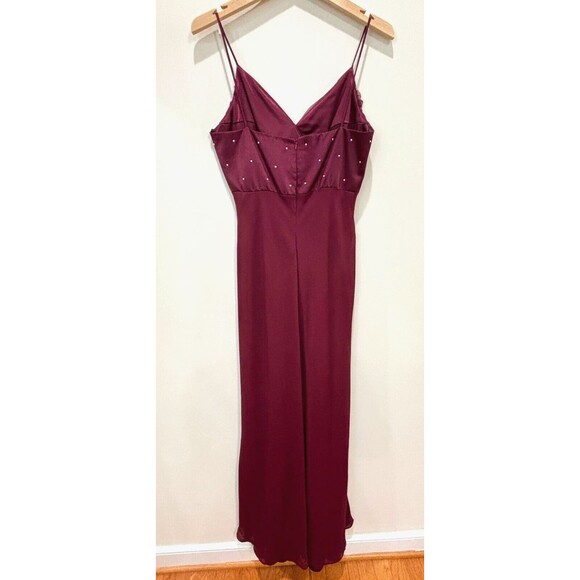 Vintage Y2K 90s Burgundy Chiffon Maxi Dress sz M Formal Prom Fairy Dark Romantic - Picture 6 of 13